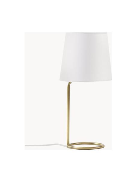 Tischlampe Cade, Lampenschirm: Textil, Weiss, Goldfarben, Ø 19 x H 42 cm