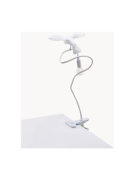 Grosse Klemm-Tischlampe Sparrow, verstellbar, Kunststoff, Weiss, matt, B 10 x H 100 cm