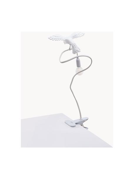 Lampada da tavolo grande con morsetto Sparrow, orientabile, Plastica, Bianco opaco, Larg. 10 x Alt. 100 cm