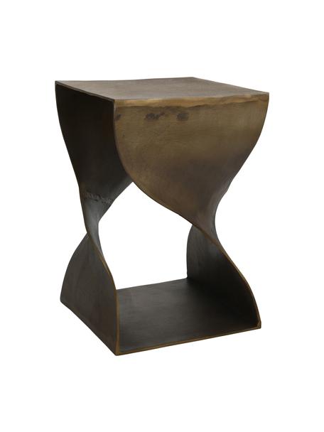 Tavolino in metallo dalla forma organica Twist, Metallo rivestito, Bronzo, Larg. 36 x Alt. 55 cm