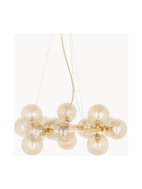 Hanglamp met ronde glazen bollen Splendor, Beige, goudkleurig, Ø 58 x H 22 cm
