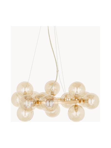 Mundgeblasene LED-Pendelleuchte Splendor, Beige, Goldfarben, Ø 58 x H 22 cm