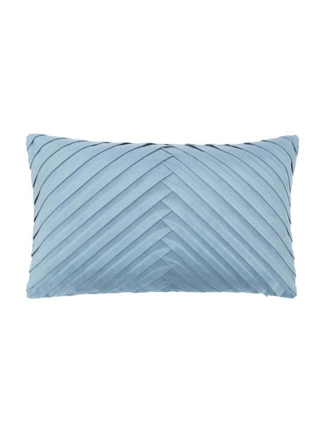 Poszewka na poduszkę z aksamitu Lucie, 100% aksamit (poliester), Niebieski, S 30 x D 50 cm