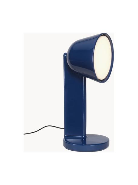 Grande lampe à poser artisanale Ceramique Side, Céramique, Bleu foncé, Ø 21 x haut. 50 cm