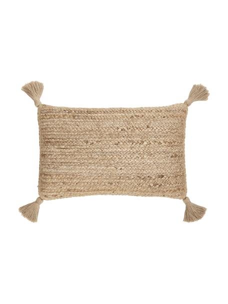 Jutový poťah na vankúš so strapcami Jerome, Hnedá, Š 30 x D 50 cm