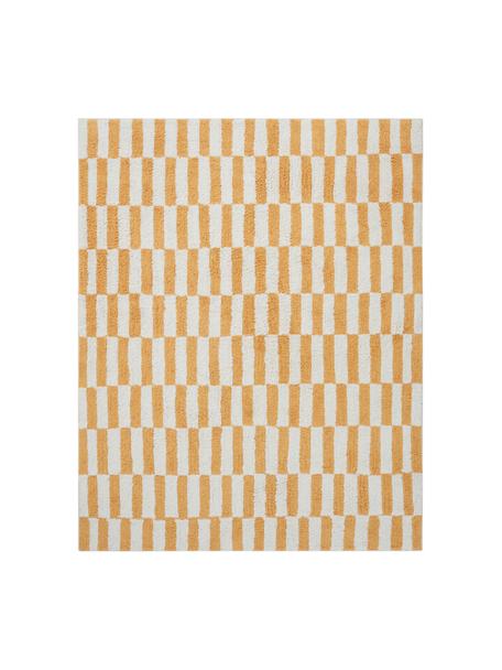 Hoogpolig vloerkleed Sorrento, Onderzijde: 100% katoen, Gebroken wit, zonnengeel, B 170 x L 240 cm (maat M)