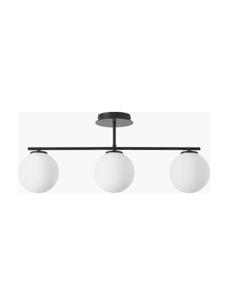 Deckenleuchte Atlanta aus Opalglas, Baldachin: Metall, pulverbeschichtet, Weiß, Schwarz, B 70 x H 28 cm