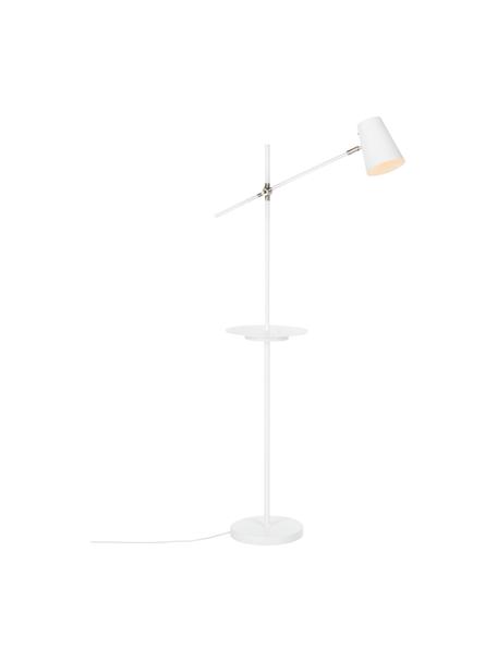 Lampa do czytania z półką i stacją ładującą Linear, Biały, G 65 x W 144 cm
