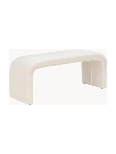 Panca imbottita in velluto Penelope, Rivestimento: velluto (100% poliestere), Struttura: metallo compensato, Velluto bianco crema, Larg. 110 x Alt. 46 cm