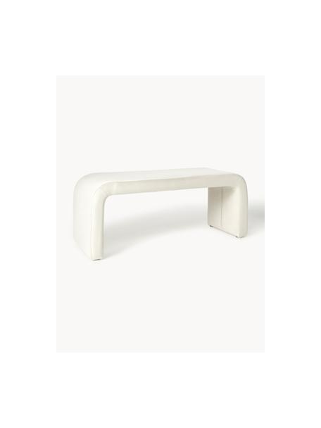 Banquette en velours Penelope, Velours blanc crème, larg. 110 x haut. 46 cm