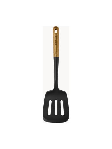 Kookspatel Cook acaciahouten handvat, Silicone, acaciahout, Zwart, helder hout, L 31 cm