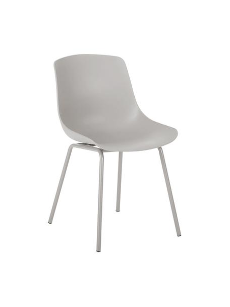 Židle z umělé hmoty s kovovými nohami Dave, 2 ks, Šedobéžová, Š 46 cm, H 53 cm