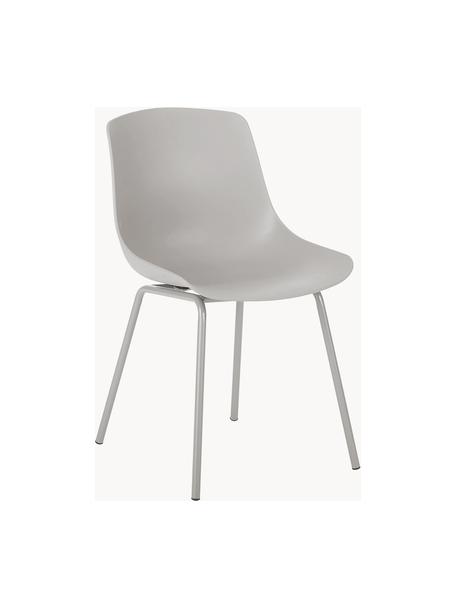 Chaises en pastique Dave, 2 pièces, Gris clair, larg. 46 x prof. 53 cm