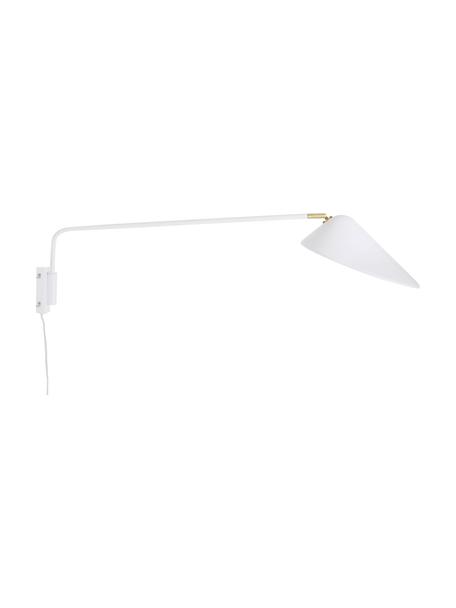 Grande applique murale avec prise secteur Neron, Blanc, larg. 27 x prof. 100 cm