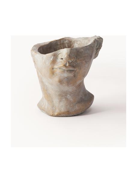 Osłonka na doniczkę z betonu  Face, Beton, Odcienie złotego, S 20 x W 19 cm