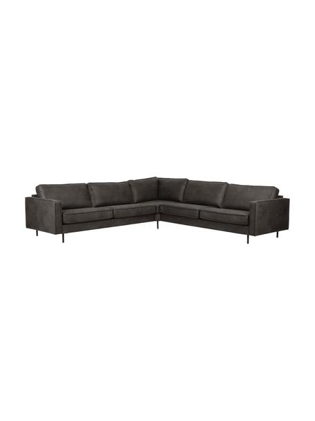 XL-sofa Hunter van gerecycled leer in bruingrijs, Frame: massief grenen, FSC-gecer, Poten: metaal, gepoedercoat, Leer bruingrijs, B 285 x D 285 cm