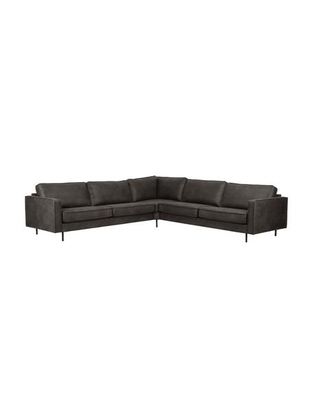 Canapé d'angles XL cuir recyclé Hunter, Cuir brun-gris, larg. 285 x prof. 285 cm