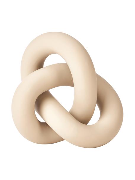 Oggetto decorativo in ceramica beige Knot, Ceramica, Beige opaco, Larg. 19 x Alt. 9 cm