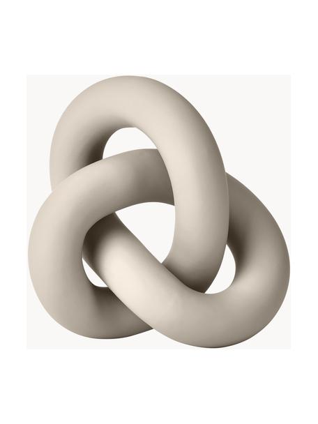 Oggetto decorativo in ceramica Knot, Ceramica, Greige opaco, Larg. 19 x Alt. 9 cm