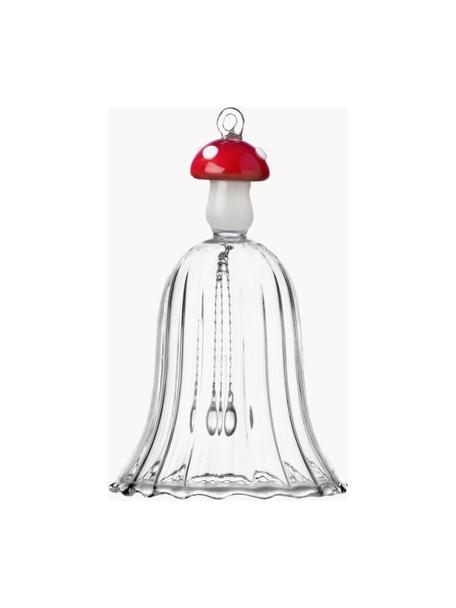 Addobbi albero di Natale fatti a mano Alice, 2 pz, Vetro borosilicato, Trasparente, rosso, bianco, Ø 7 x Alt. 11 cm