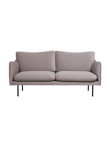 Samt-Sofa Moby (2-Sitzer) in Taupe mit Metall-Füssen, Bezug: Samt (Hochwertiger Polyes, Gestell: Massives Kiefernholz, FSC, Samt Taupe, B 170 x T 95 cm