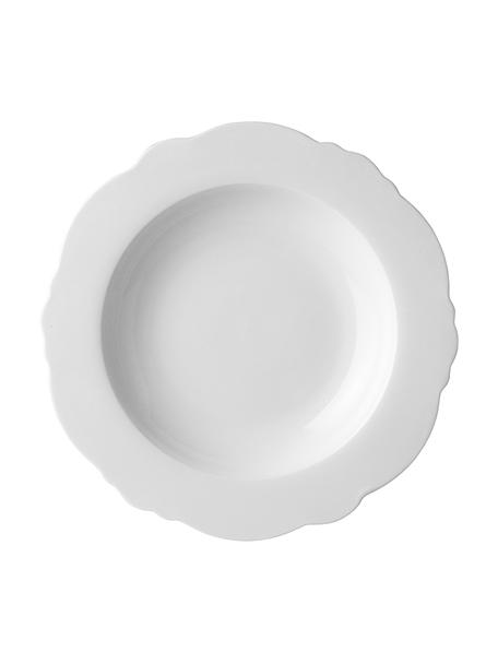 Platos hondos Muschel Loft, 4 uds., Porcelana, Blanco, Ø 23 x Al 3 cm