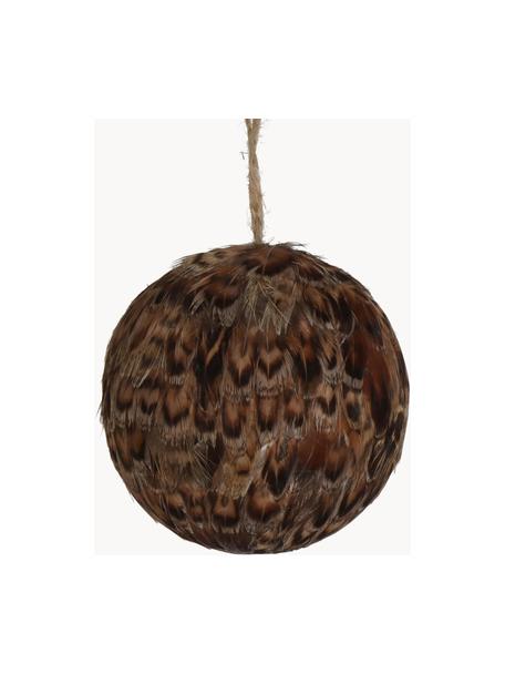 Décoration de sapin de Noël Feather Ball, 2 pièces, Plumes, Tons bruns, Ø 8 cm
