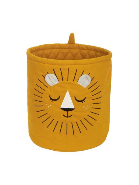 Aufbewahrungskorb Lion, Bezug: 100 % Baumwolle, Gelb, Ø 35 x H 40 cm