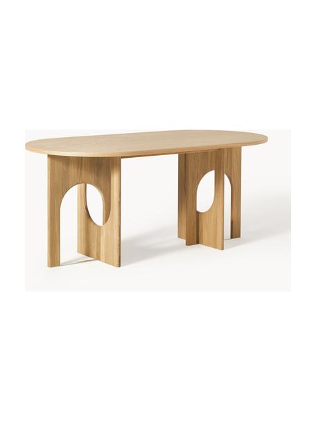 Owalny stół do jadalni Apollo, różne rozmiary, Blat: fornir z drewna dębowego , Nogi: drewno dębowe lakierowane, Drewno dębowe, S 180 x G 90 cm