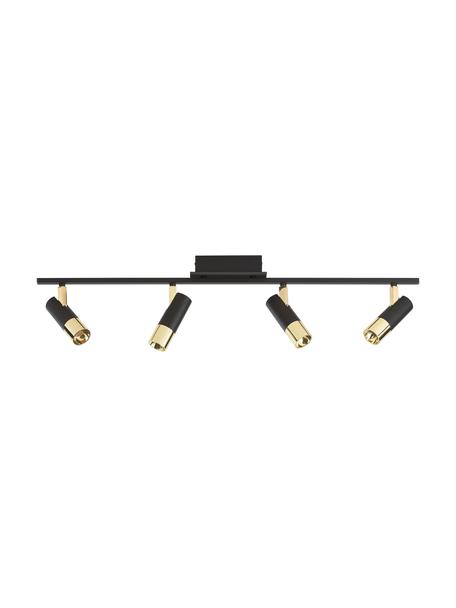 LED-Deckenstrahler Bobby-Gold, Baldachin: Metall, pulverbeschichtet, Schwarz, Goldfarben, B 86 x H 13 cm