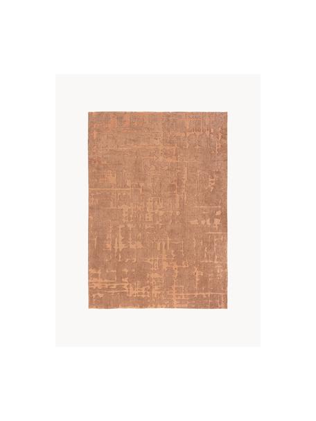 Vloerkleed Perriers met hoog-laag effect, 100% polyester, Terracotta, B 80 x L 150 cm (maat XS)
