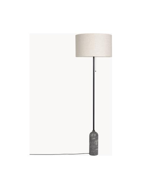 Stmívatelná stojací lampa s mramorovou podstavou Gravity, Světle béžová, mramorovaná tmavě šedá, V 169 cm