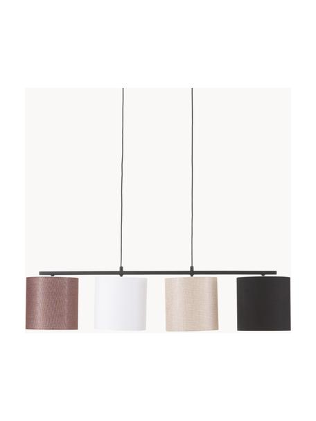 Grote hanglamp Valiz met stoffen lampenkap, Lampenkap: textiel, Zwart, beige, wit, bruin, B 110 x D 25 cm