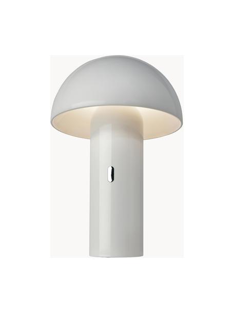 Kleine mobiele LED tafellamp Svamp, dimbaar, Lampenkap: kunststof, Lampvoet: kunststof, Wit, Ø 16 x H 25 cm