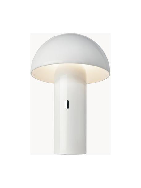Kleine mobile LED-Tischlampe Svamp, dimmbar, Kunststoff, Weiss, Ø 16 x H 25 cm