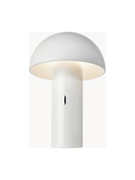 Malá prenosná stmievateľná stolová LED lampa Svamp, Plast, Biela, Ø 16 x V 25 cm