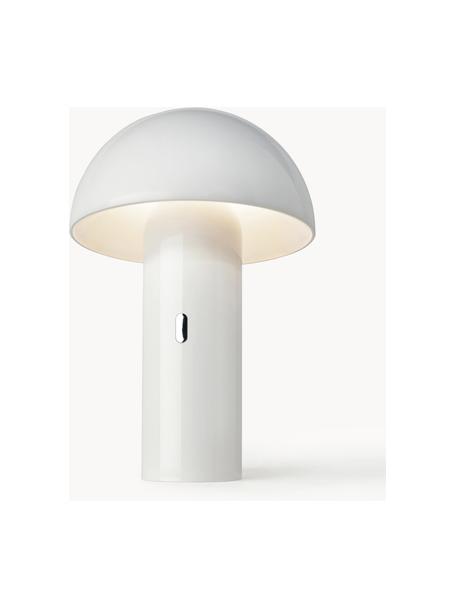 Malá prenosná stmievateľná stolová LED lampa Svamp, Plast, Biela, Ø 16 x V 25 cm