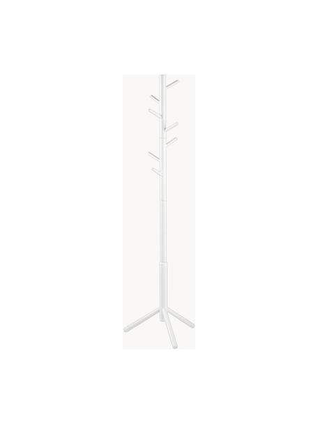 Drevený stojan na oblečenie so 6 háčikmi Bremen, Lakované kaučukovníkové drevo, Biela, Š 51 x V 176 cm