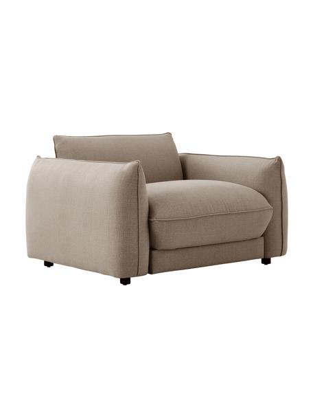 Loungesessel Molton, Bezug: 100% Polypropylen Der hoc, Gestell: Massives Kiefernholz, Spa, Füße: Kunststoff, Webstoff Taupe, B 117 x T 92 cm