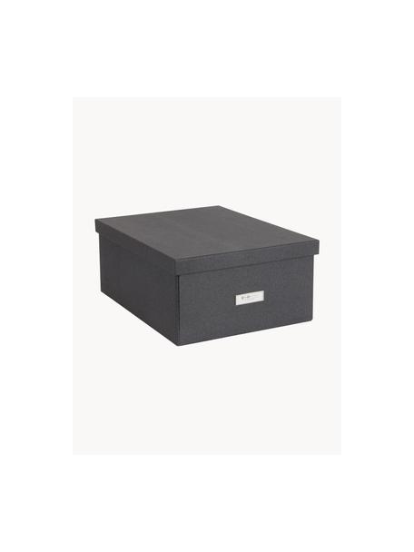 Skládací skladovací box Katrin, Š 35 x H 45 cm, Plátno, pevný karton, Antracitová, Š 35 cm, D 45 cm