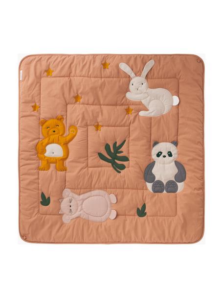 Tapis de jeu Glenn, Vieux rose, motif animaux, larg. 110 x long. 110 cm