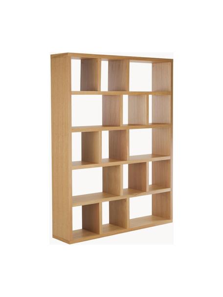Veľká drevená knižnica s dubovou dyhou Portlyn, Dubové drevo, Š 150 x V 198 cm