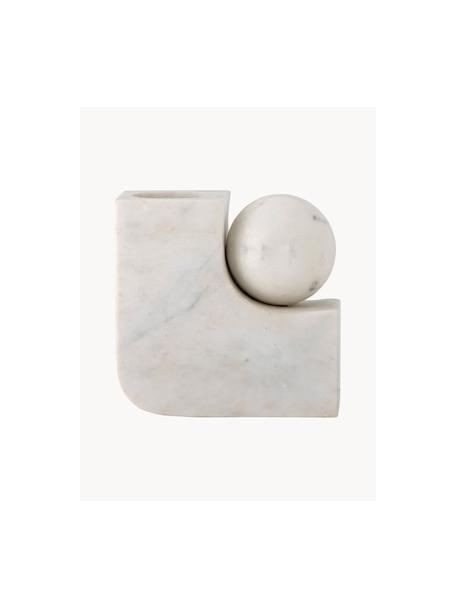 Marmor-Kerzenhalter Eja, Marmor, Weiß, marmoriert, B 18 x H 18 cm