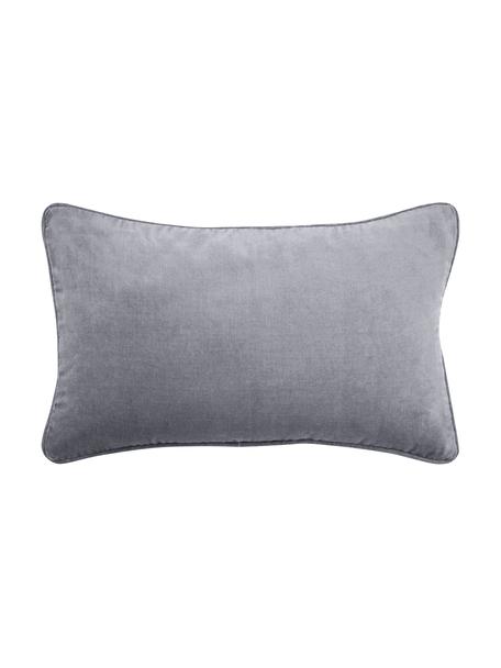 Jednofarebný zamatový poťah na vankúš  Dana, 100 % bavlnený zamat, Sivá, Š 30 x D 50 cm
