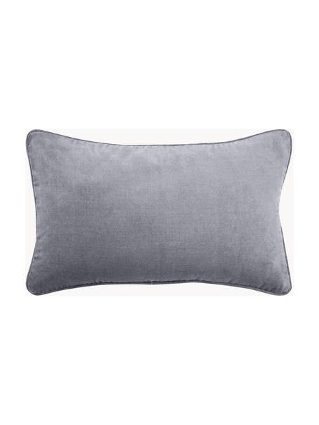Copricuscino in velluto Dana, 100% velluto di cotone, Grigio, Larg. 30 x Lung. 50 cm