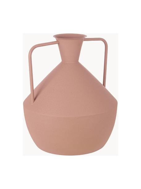 Handgemaakte decoratieve vaas Kylix, Gecoat metaal, Oudroze, mat, Ø 31 x H 35 cm