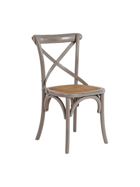 Krzesło Cross, Stelaż: drewno wiązowe, powlekane, Szary, jasny brązowy, S 51 x G 52 cm
