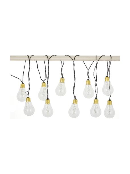 Světelný LED řetěz Bulb, 360 cm, 10 lampionů, Žárovka: transparentní, zlatá Kabel: černá, D 360 cm