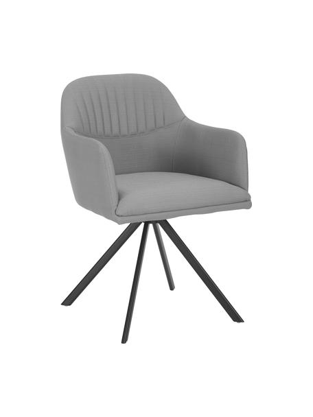 Čalouněná otočná židle s područkami Lola, Šedá, černá, Š 58 cm, H 53 cm