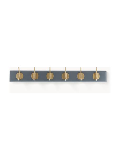 Porte-manteau mural en bois Edgy, Gris, laiton, larg. 60 cm